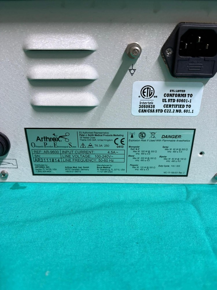 Arthrex OPES Electrosurgical Generator Console w/ Power Cord