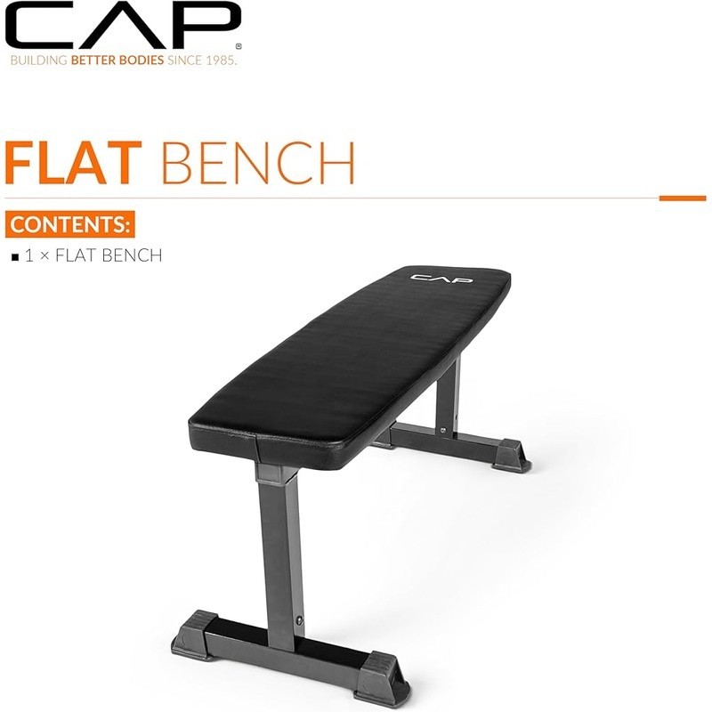 Flat Weight Bench Home Gym Strength Training Resistance Workouts
