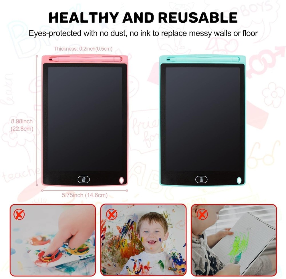 Erasable LCD Writing Tablets (2 Pack) - Creative Toys for Kids 3-6