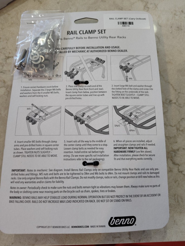 Benno Rail Clamp Set
