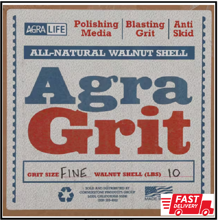 Fine Grit Walnut Shell Sandblasting Media - 10 lb. Box for Effective Cleaning