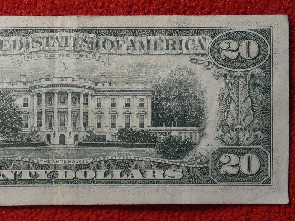 1977 (E) $20 Twenty Dollar Bill Federal Reserve Misalignment Error Note #3519