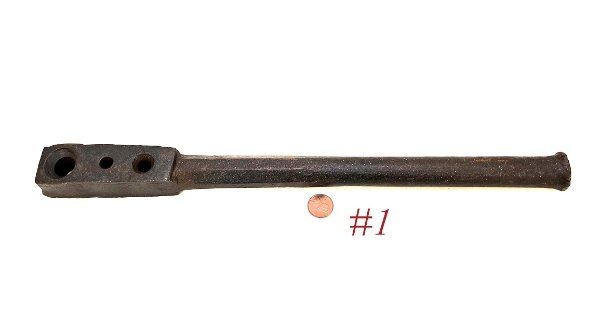 old BLACKSMITH NAIL BOLT RIVET HEADER iron tool