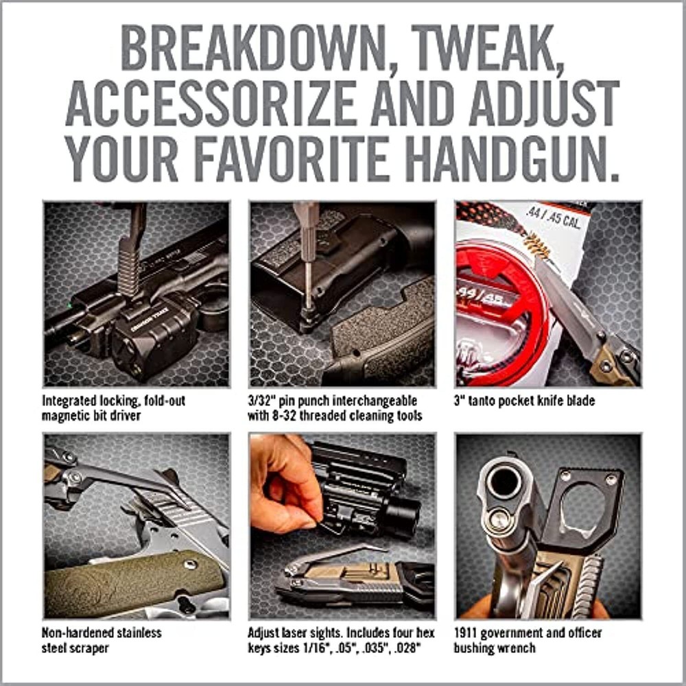 Real Avid The Pistol Tool, Multi-Tool, Stainless Steel, 19 Precision Tools