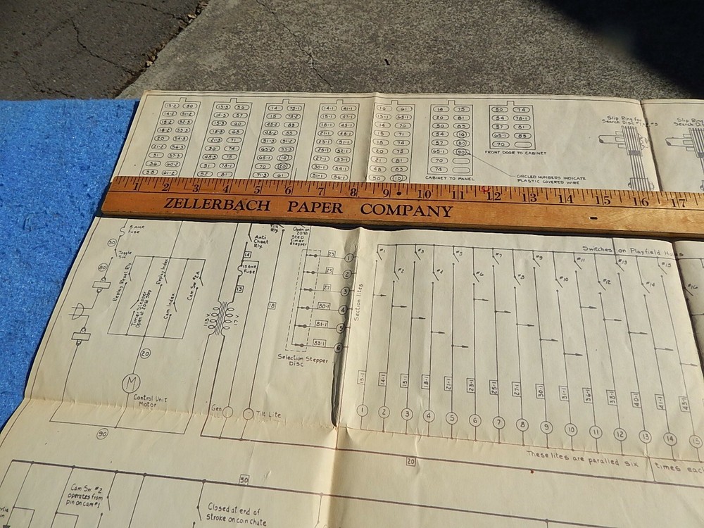 1951 Bally BRIGHT LIGHTS bingo service schematic