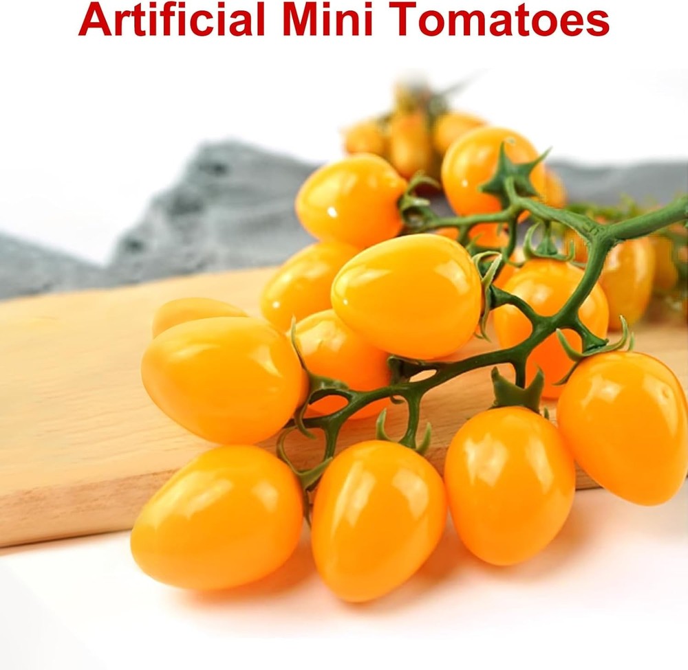 Artificial Tomato String, 2 Pack Simulation Yellow Tomato, 2pcs