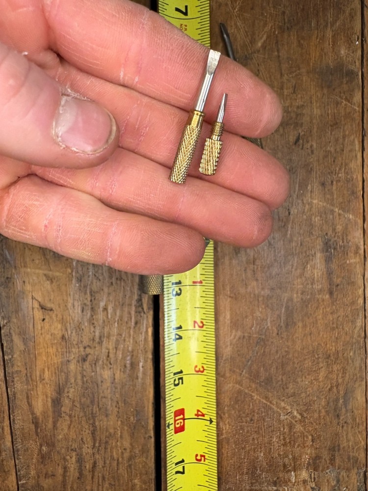 Vintage Solid Brass 4-piece Nesting Screwdriver Set Flat Head 6" Antique Tool