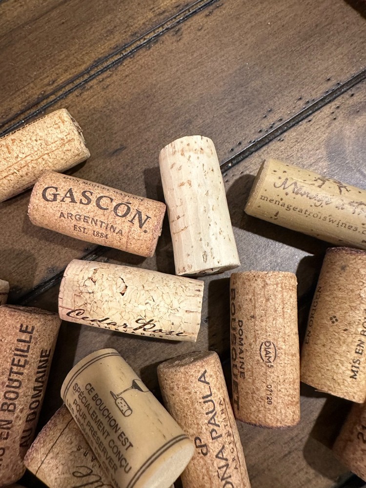 Assorted Wine Corks, Authentic, Natural Printed, DIY Crafts, Rustic Home Decor