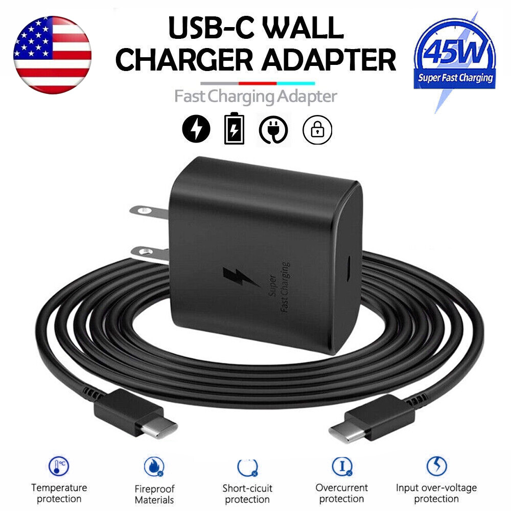 ✅6FT Type Usb-c 45W Super Fast Wall Charger For Samsung Galaxy S23 S22 S21 S20