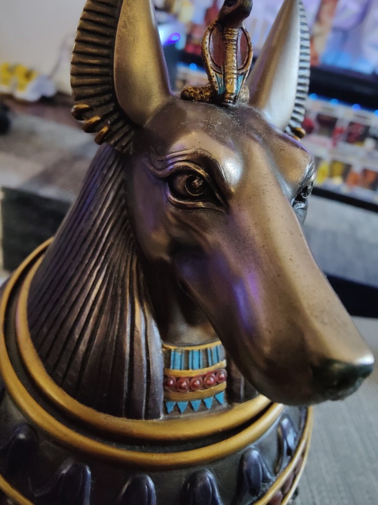 large egyptian anubis pet ashes urn (read description please)
