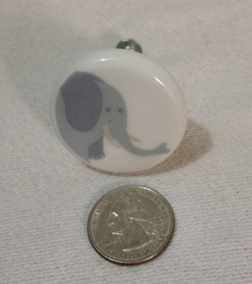 Vtg Hardware Architectural Salvage Elephant Drawer Pull Knobs (2) for Crafts