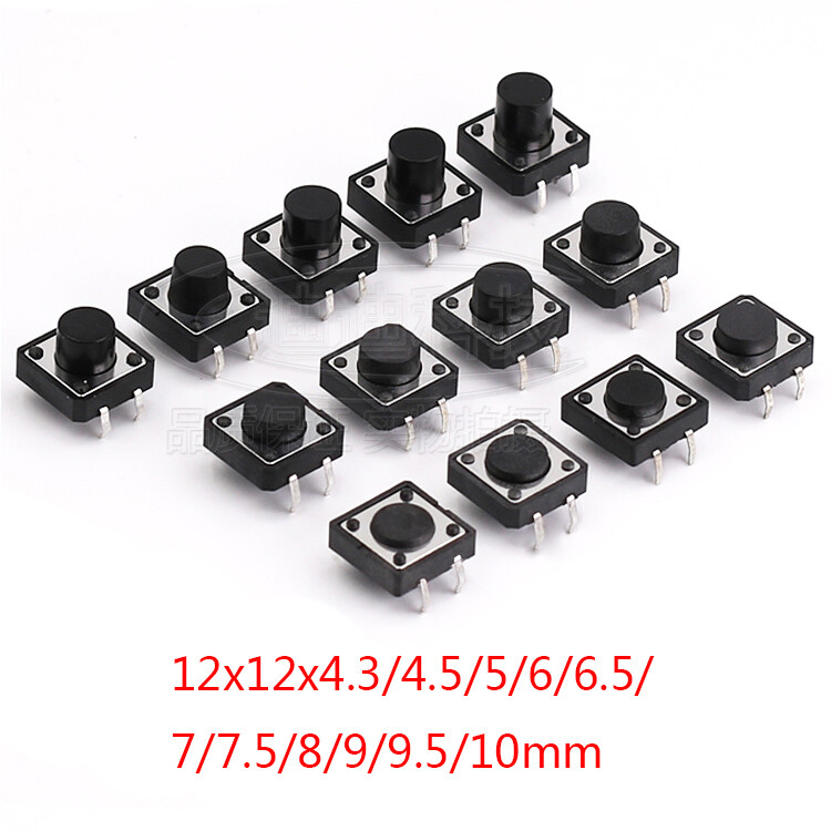 12x12mm Tactile Push Button Switch Momentary Tact Switch 4 Pin DIP Micro Switch