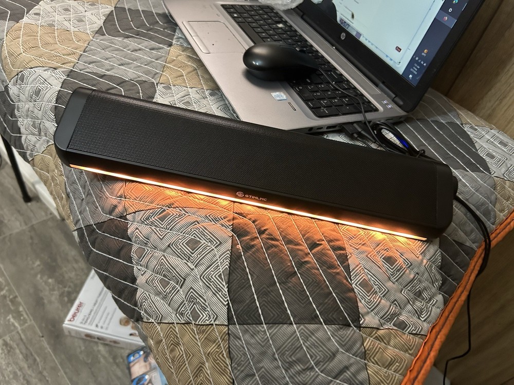 Computer Speakers for PC Desktop, 5 Dynamic RGB LED Light Modes, USB Wired Input