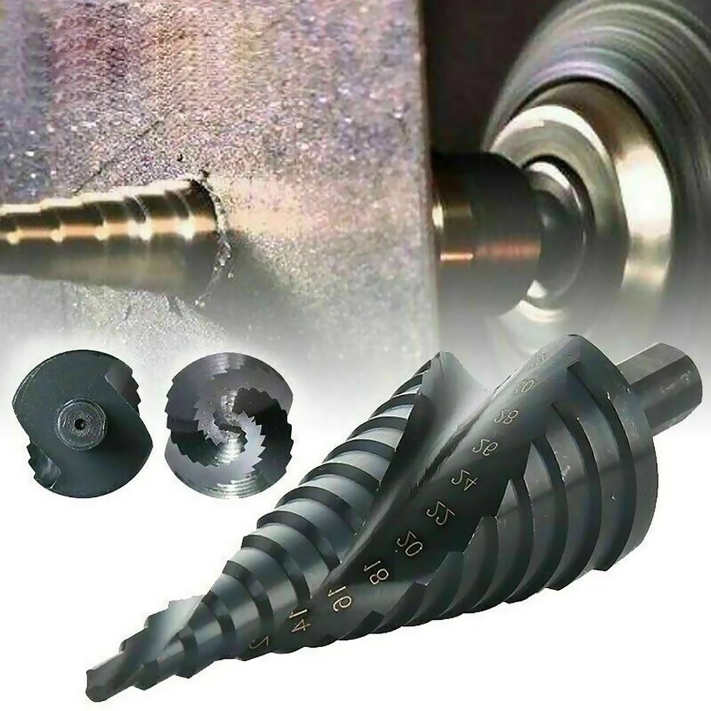 3Pcs 6/8/10mm Shank HSS Step Drill Bit Set Large Cone Titanium Bit Set