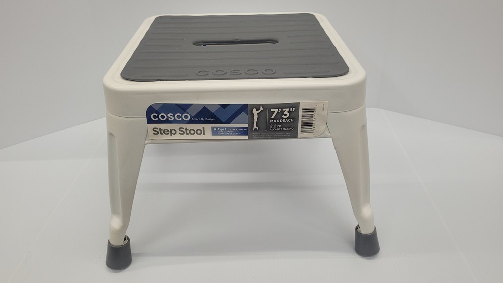 Cosco 1-Step Metal Type 2  Step Stool White 225 LB