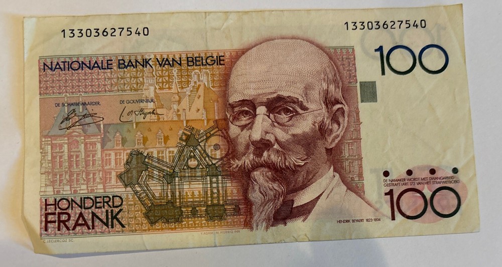 Belgium 1978-81 100 Francs Note P-140