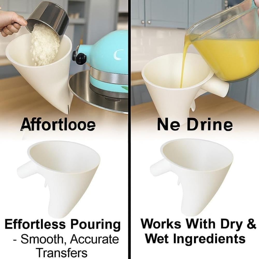 Flour Funnel for Kitchen Aid Mixer (White)
