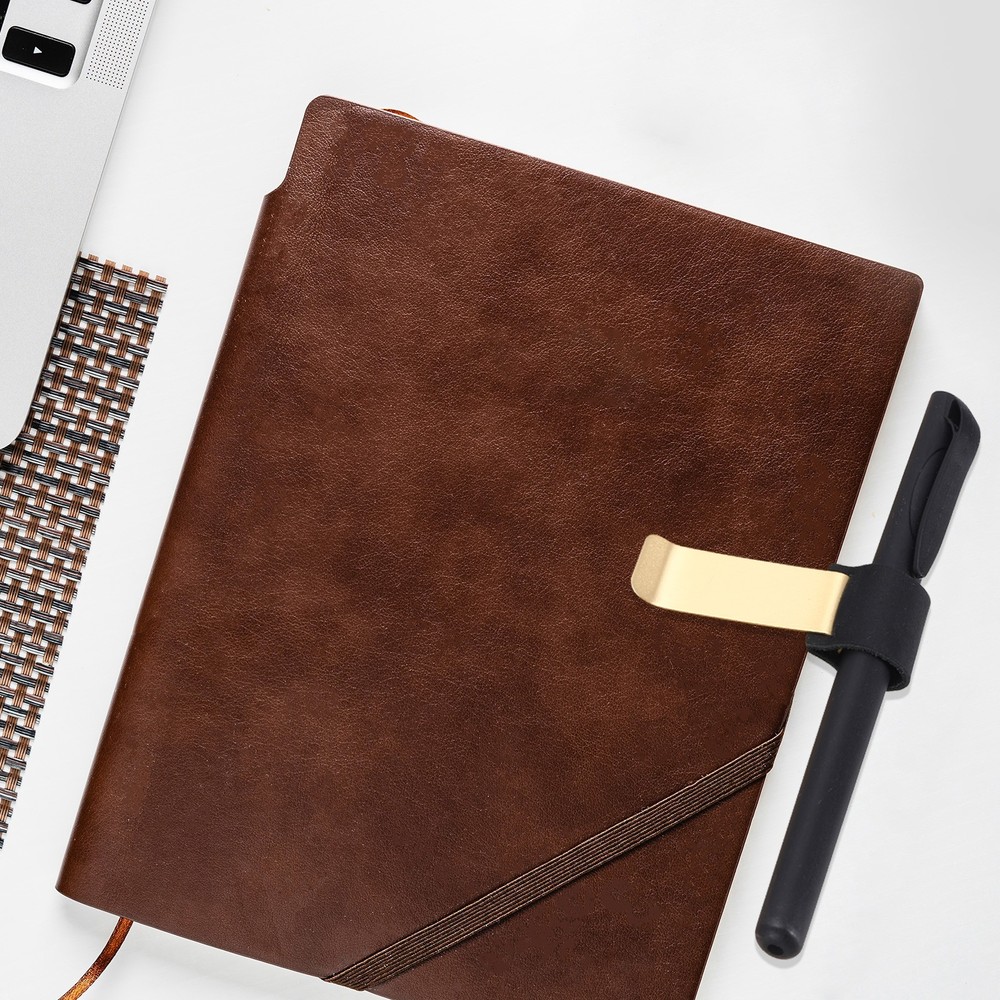 Pen Loop for Notebook, Brass Retro, Black/Brass