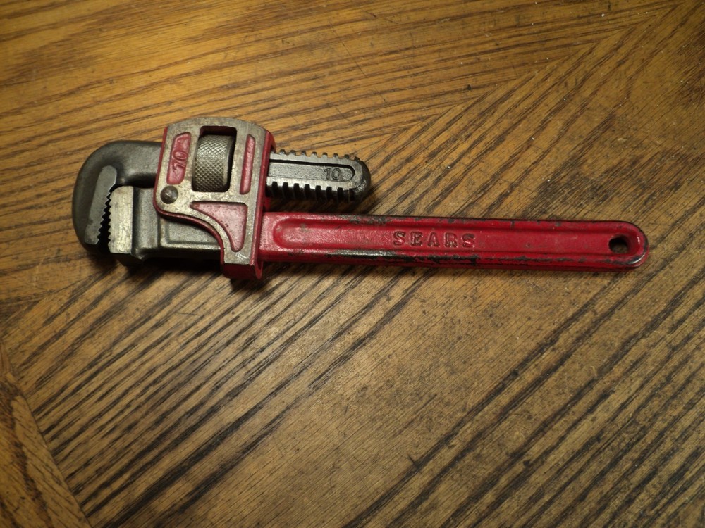 Vintage Sears Pipe Wrench Tool - 10" Japan