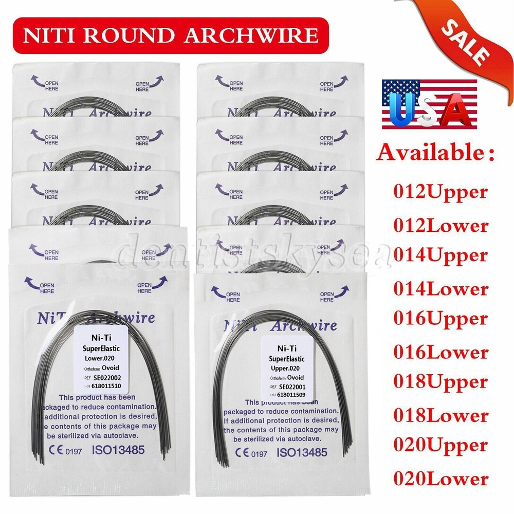 Orthodontic Super Elastic Niti Arch Wire Round Ovoid Form CE
