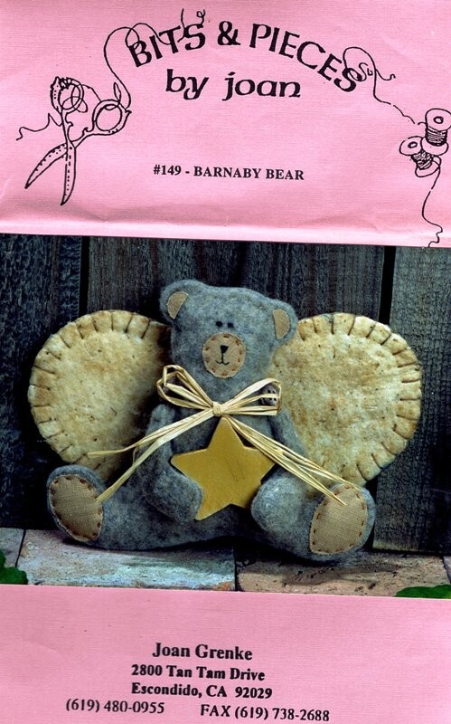 BARNABY BEAR Pattern - Kit ANGEL BEAR Shelf DOLL Decor