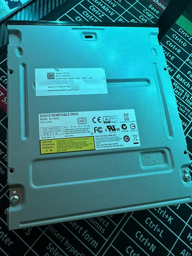 DVD/CD REWRITEABLE DRIVE MDL # DH16AES WITH BLK FACE