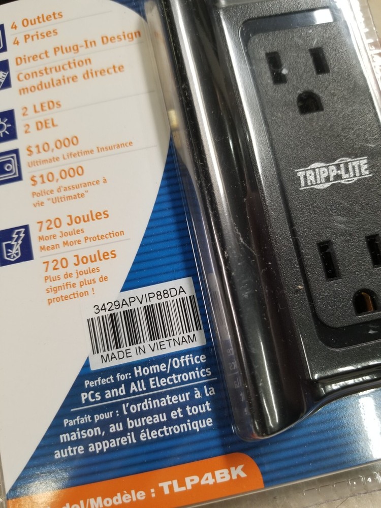 Tripp Lite Protect It! Direct Wall Mount/Plug-In Surge Suppressor, 4 Outlets