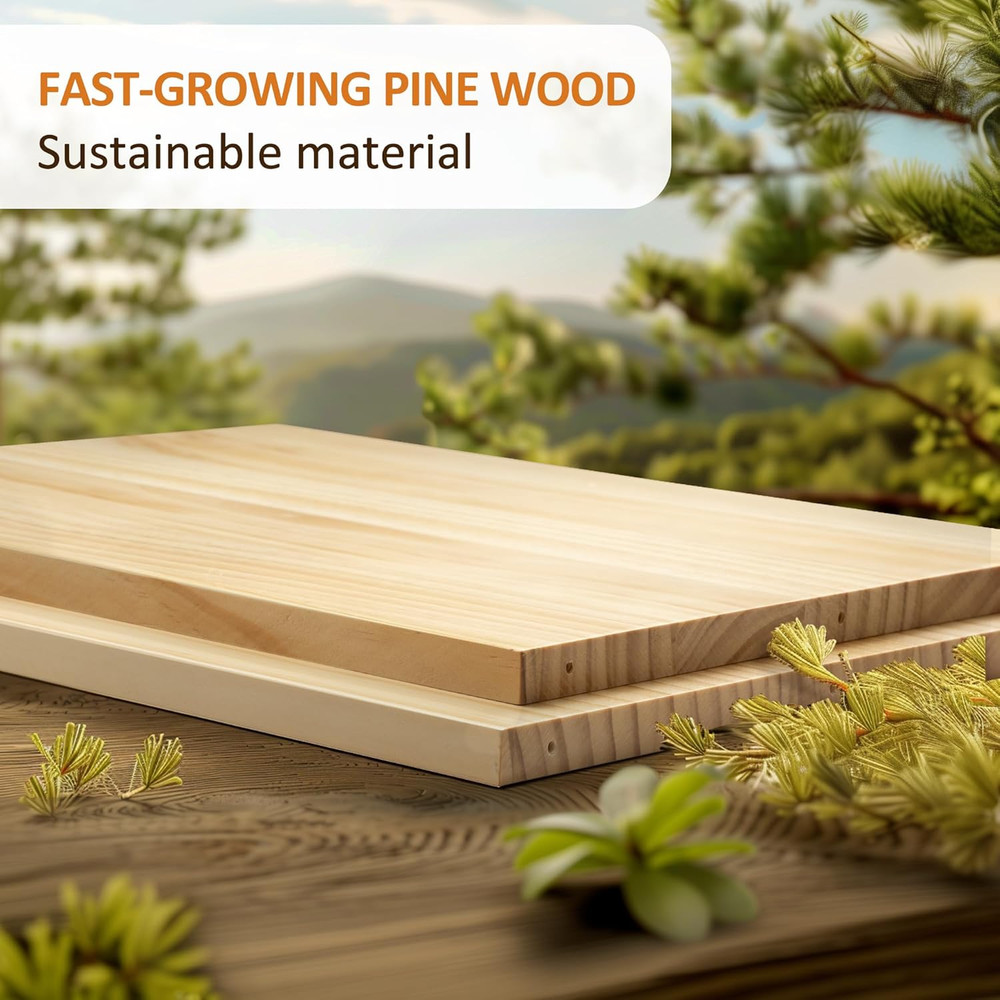 Modern Floating Nightstand with Charging Station & Drawer - Solid Wood Design