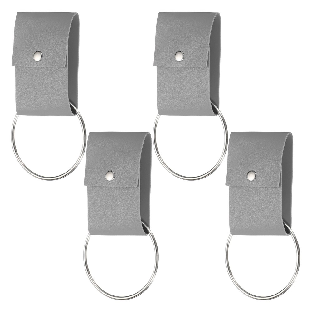 4 Pcs Kitchen Towel Holder with Loop, Leather Dish Towel Holder, Gray
