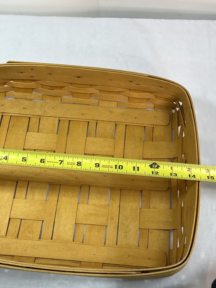Longaberger Handwoven Wicker Storage Basket Large Rectangular Brown Country USA