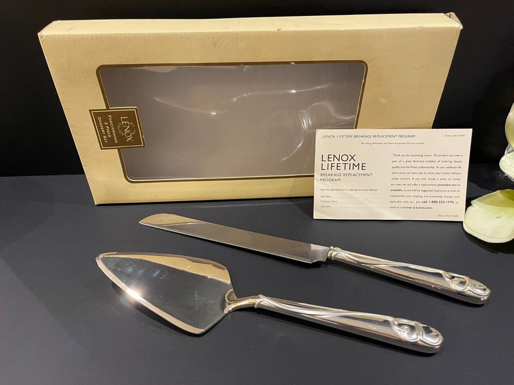 Lenox Forevermore 2-Piece Dessert Set / Wedding Cake Knife & Server Set