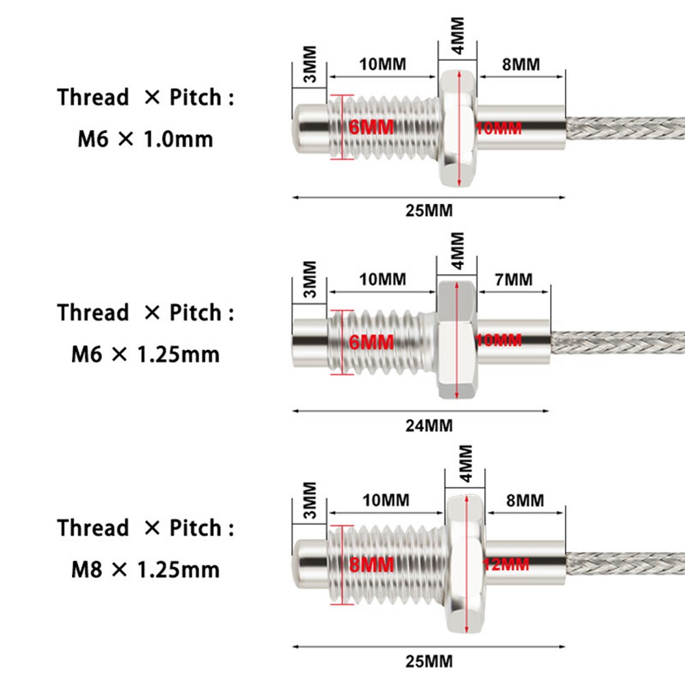 M6 K E Type Thermocouple Probe High Temperature Sensor Thermistor Sensor Probe
