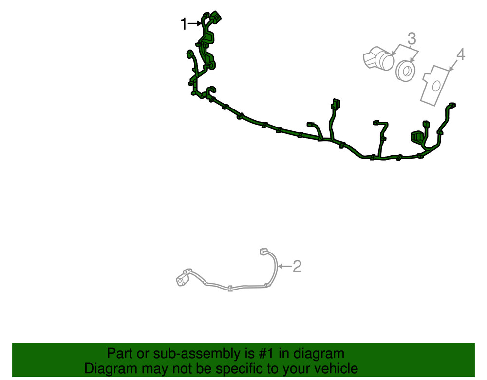 Genuine GM Front Object Alarm Sensor Wiring Harness 84201789