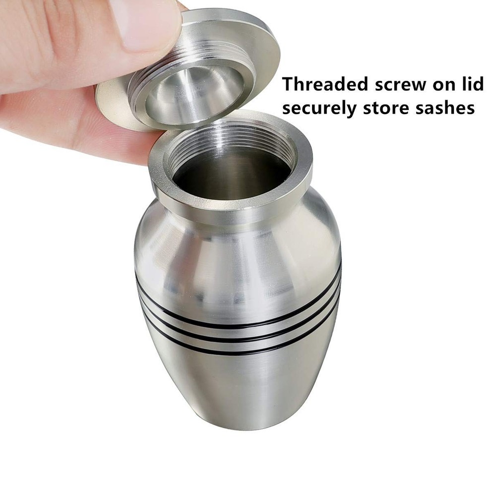 ICOKEE Small Keepsake Urn for Human Ashes or Pet 1 Urn, Silver