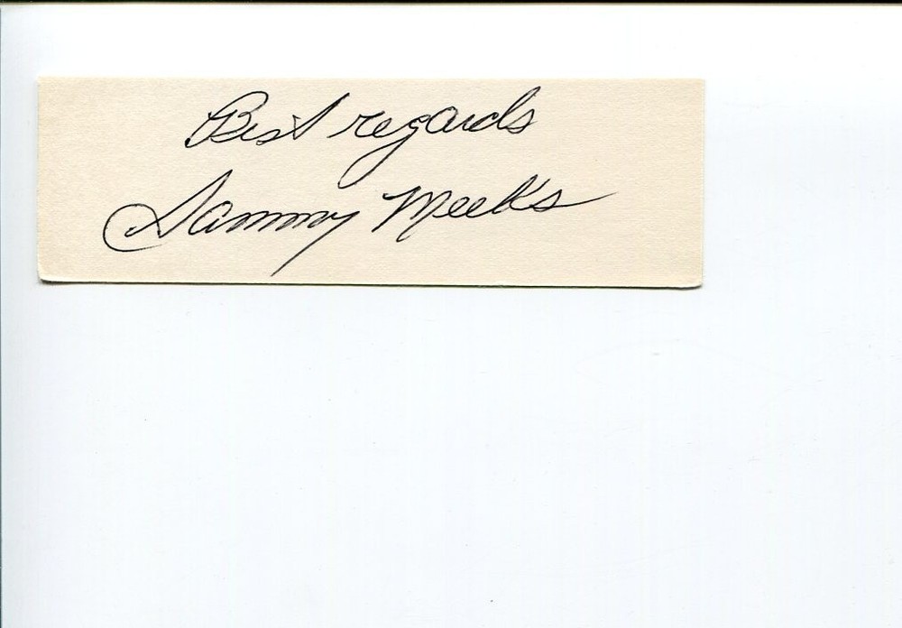 Sammy Meeks Washington Senators Cincinnati Reds Signed Autograph