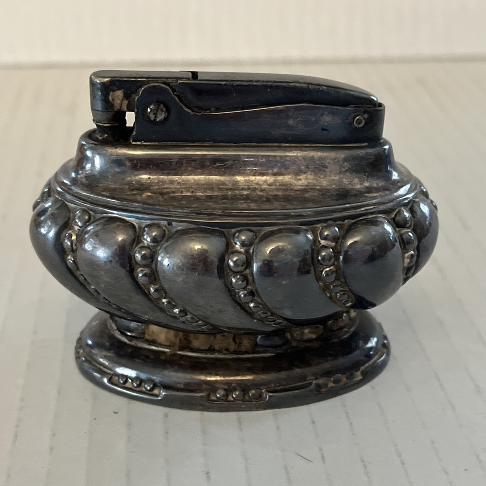 Vintage Silver Plate Ronson CROWN Table Cigarette Lighter