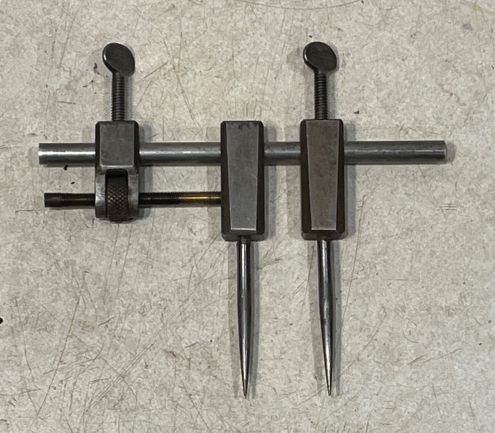 VINTAGE ADJUSTABLE TRAMMEL HEAD POINT SET SHOP MADE