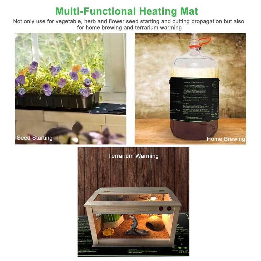10"x 20" Seedling Heat Mat Seed Germination Propagation Clone Starter Waterproof
