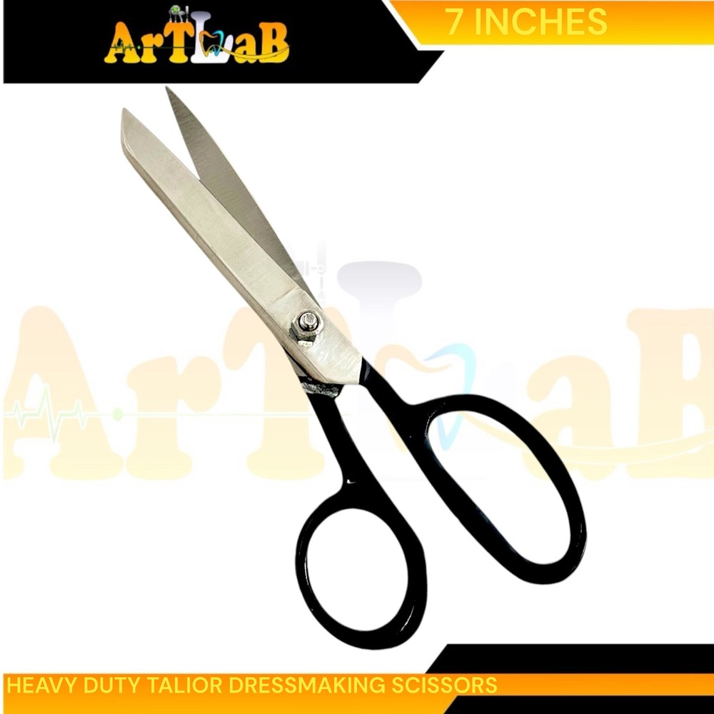7in Tailor Shears with Black Handle, Dressmaking Scissors Super Sharp (1pc)