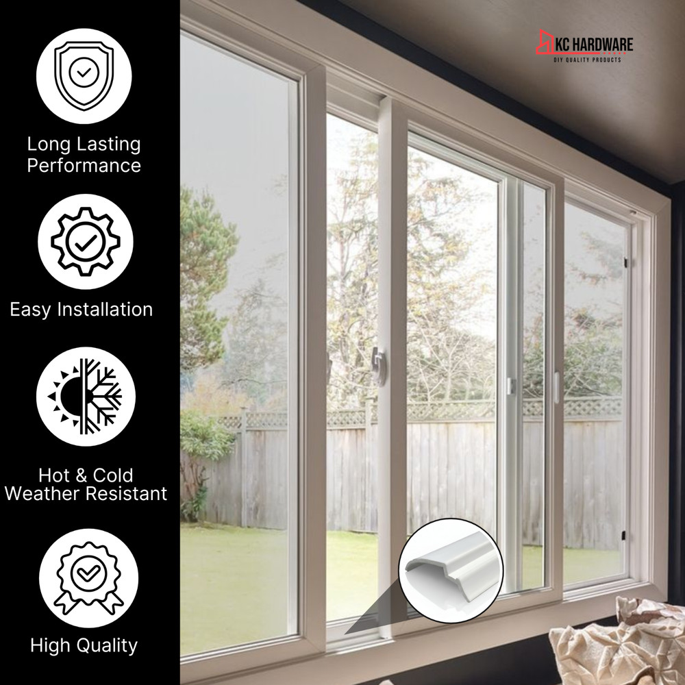 White Vinyl Glazing Bead Snap-In Window Seal 72" 2-Pack or 4-Pack