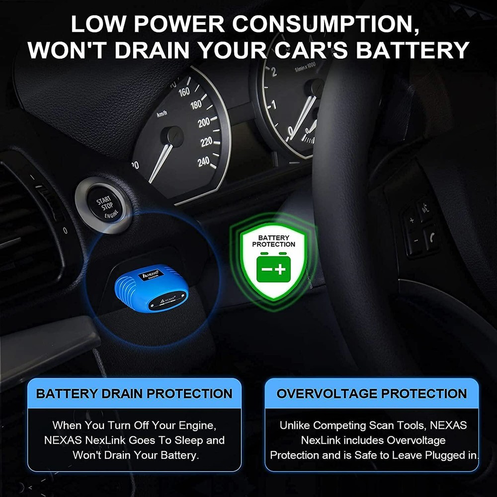 NEXAS NexLink Car Bluetooth OBD2 Scanner Diagnostic Scan Tool for IOS Android
