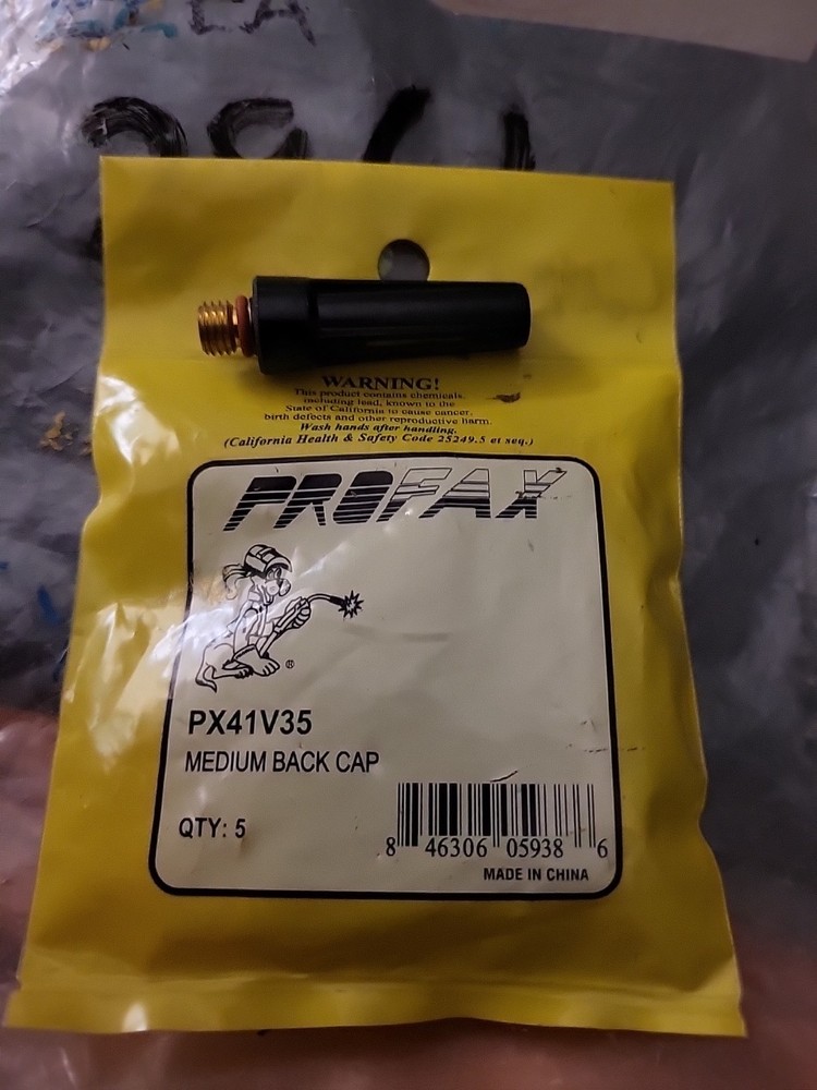 PROFAX PX41V35 BACK CAP MEDIUM 9/20 TIG TORCH, 5 PACK