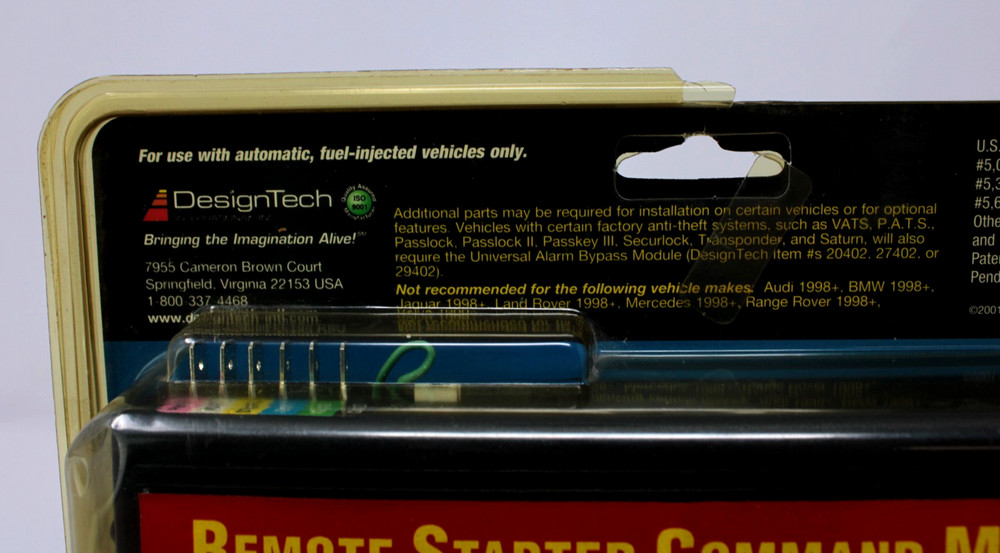 Vintage Remote Car Starter Command Module Kit NOS Model 20927 - 2001 DesignTech