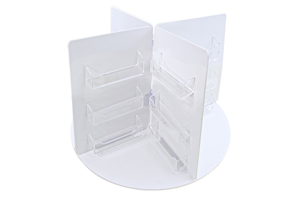 24 Multi Pockets Rotating Countertop Organizer Display Premium White