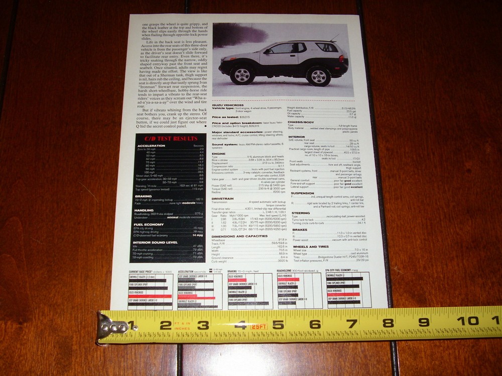 ISUZU VEHICROSS - ORIGINAL 1999 ARTICLE