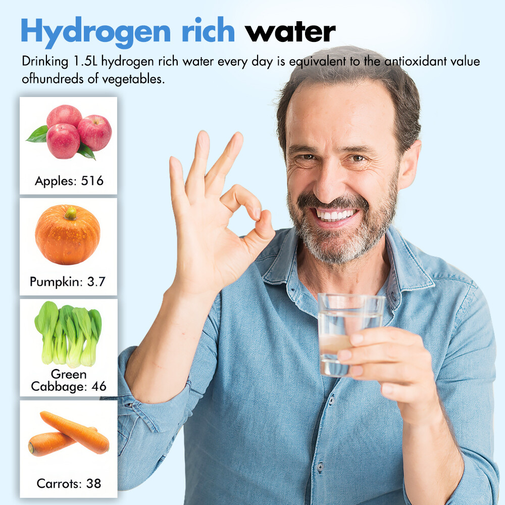 2L Hydrogen Water Generator Portable Water Ionizer Hydrogen-rich Water Bottle