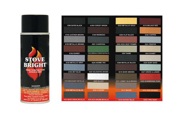 Stove Bright High Temp Paint - 1990 Satin Black Paint