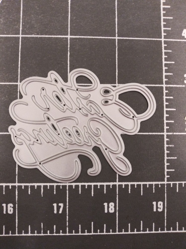 Universal Die Cut Tool Thin Metal Emboss Phrase Easter Greetings Bunny Cross Egg