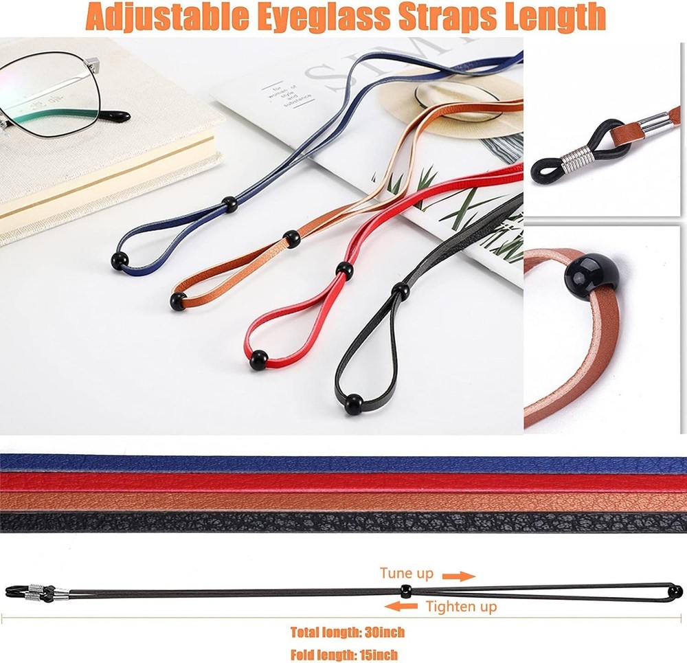 4X Adjustable Sunglasses Neck Cord Strap Eyeglass Glasses String Lanyard Holder