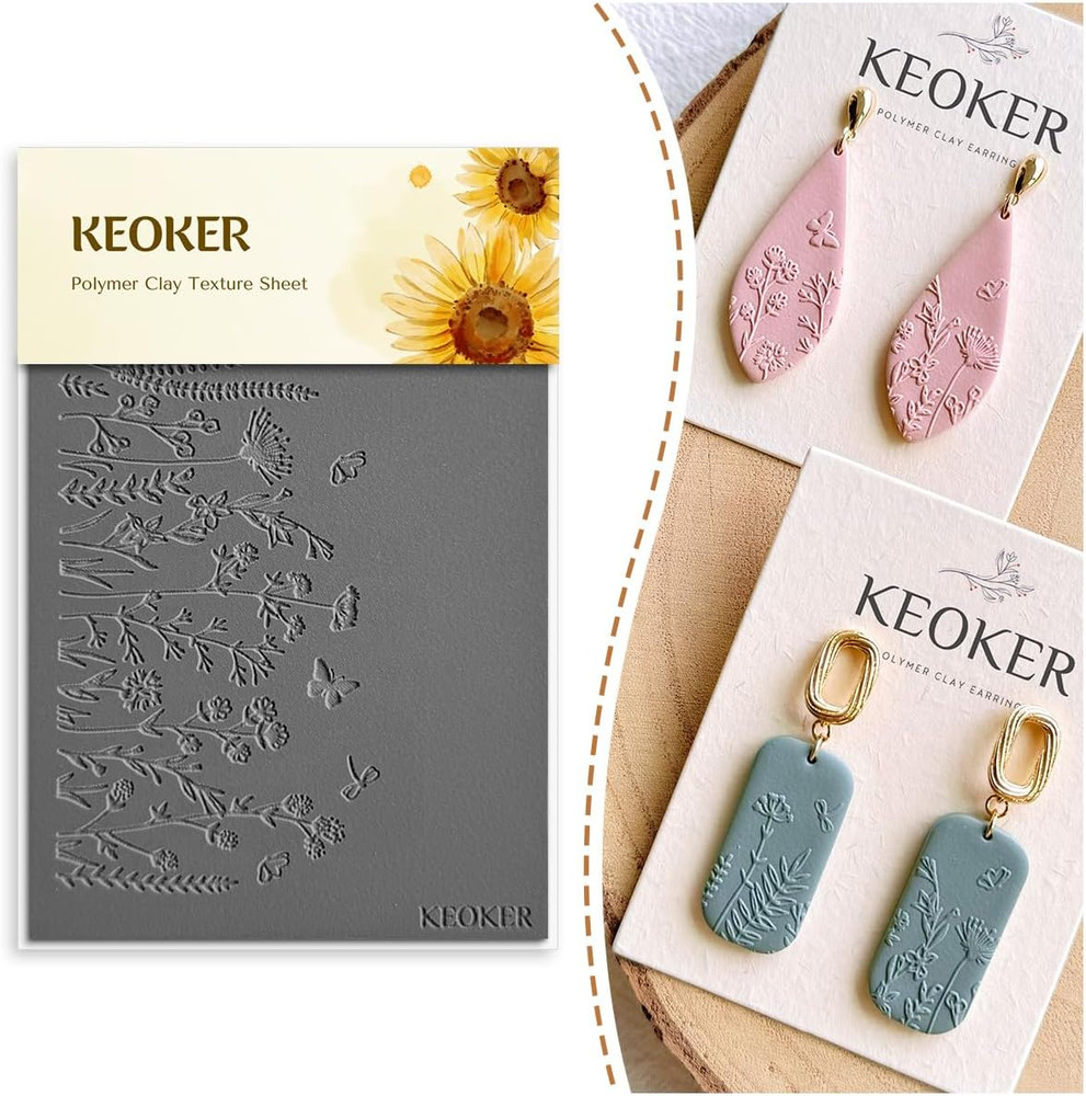 Polymer Clay Texture Sheets Set, Works with Polymer Clay Cutter, Same Effect as